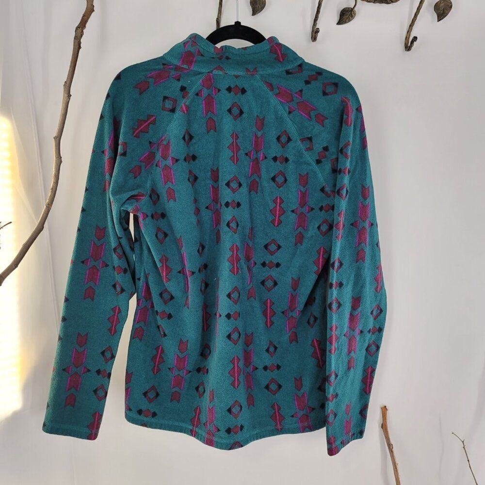 Eddie Bauer 1/4 zip Aztec pri t fleece top - Picture 6 of 7